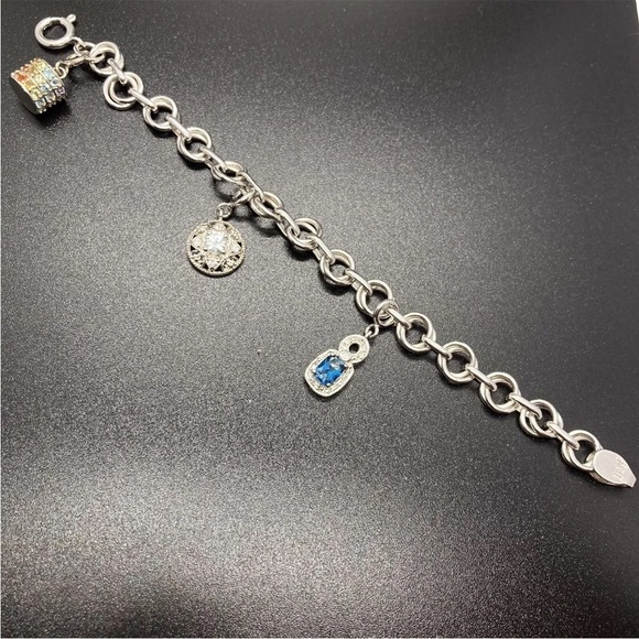 NYC II 15th Anniversary Sterling Silver Charm Bracelet With 3 Charms - Picture 5 of 6